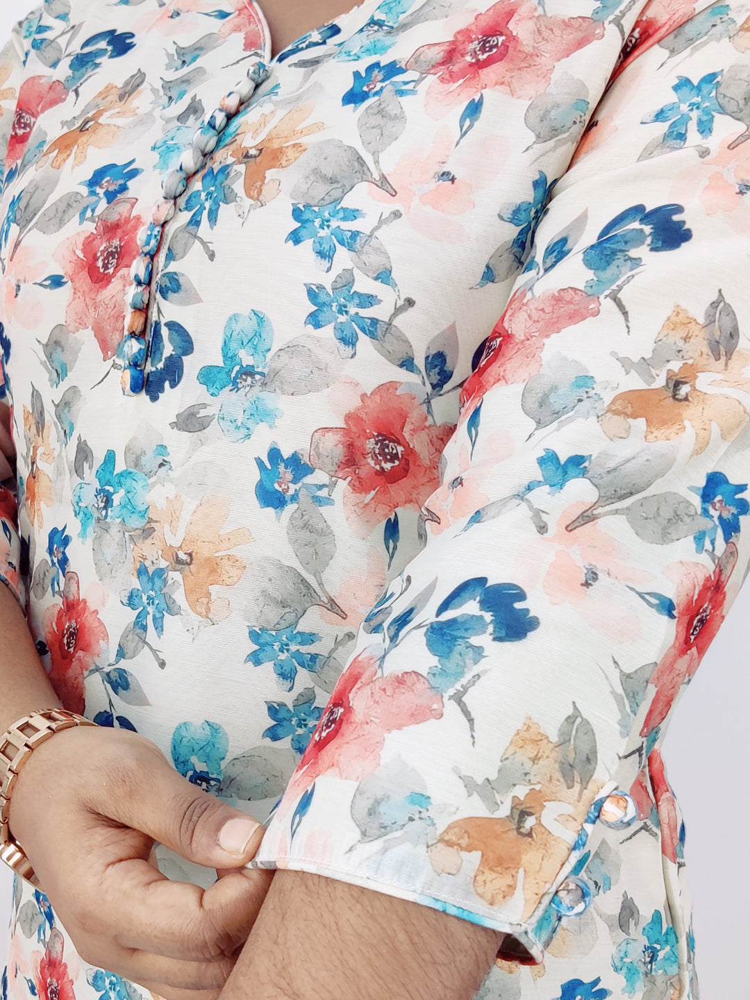 Chanderi Digital Printed Straight Kurta