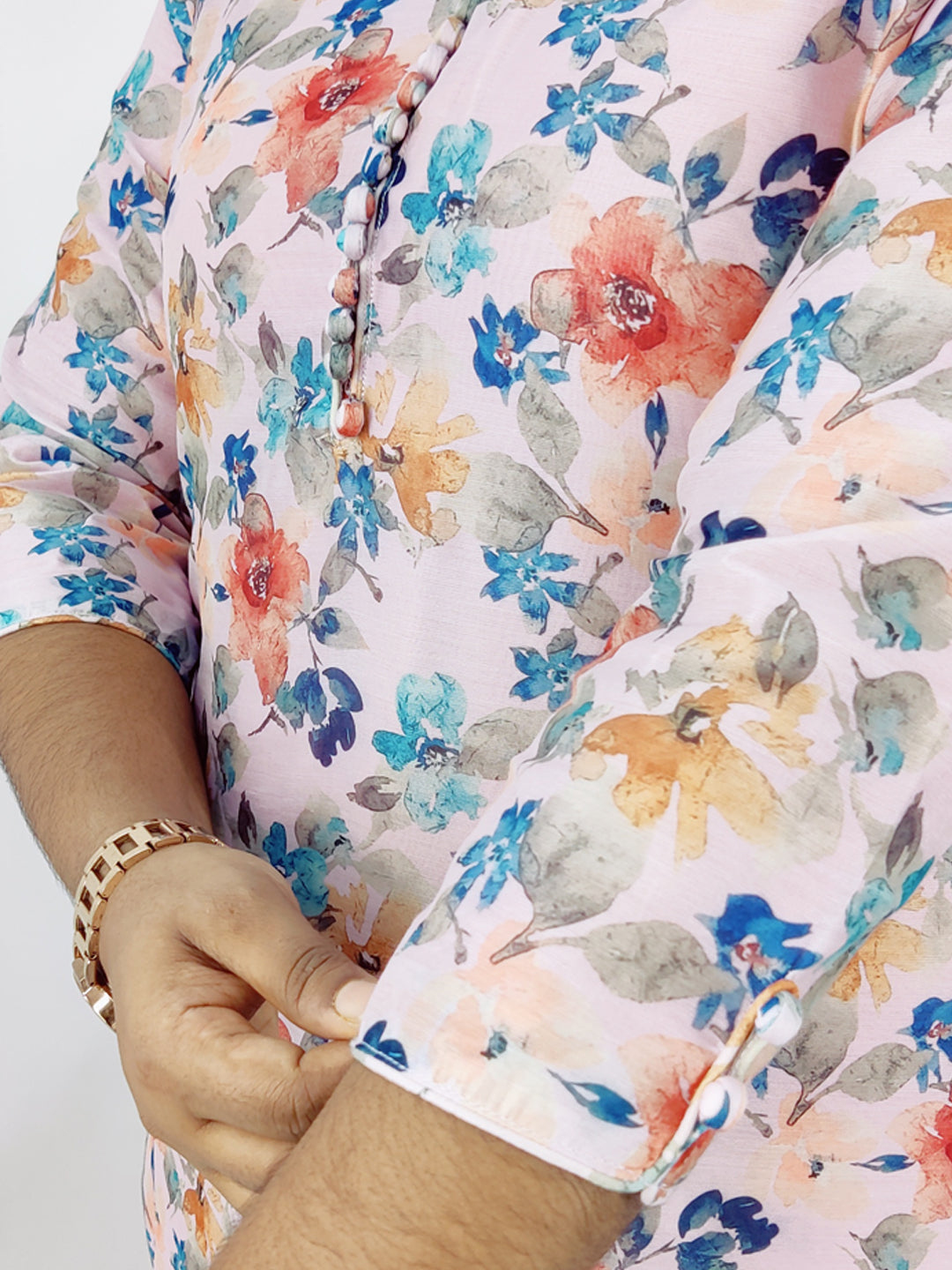 Chanderi Digital Printed Straight Kurta