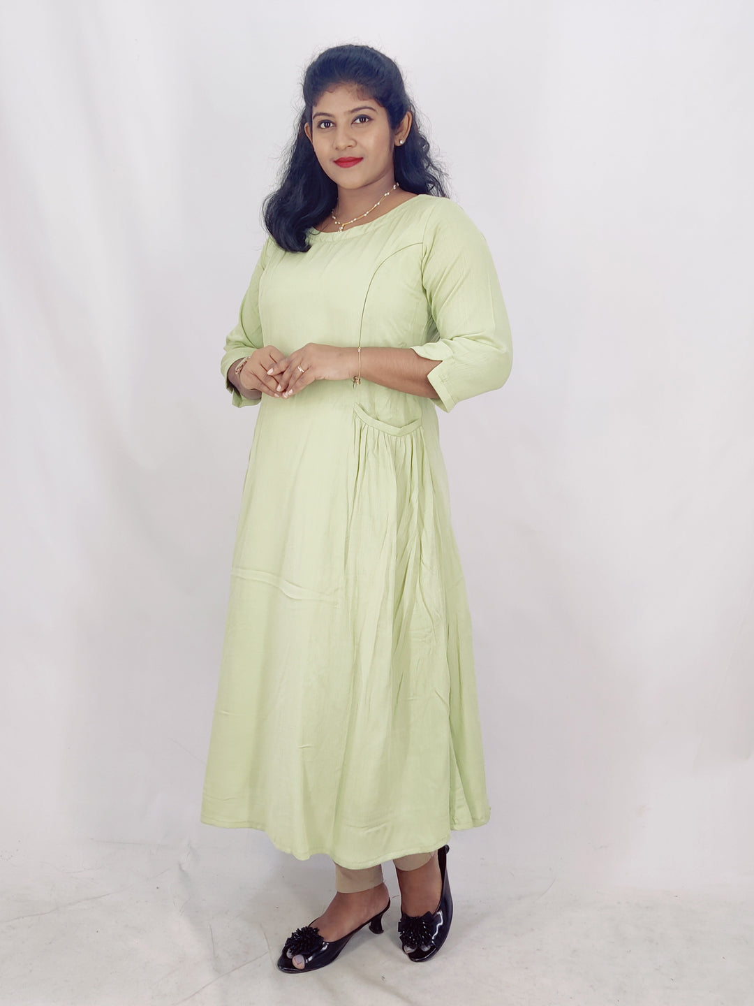 Wrinkle Rayon Feeding A-line Kurta