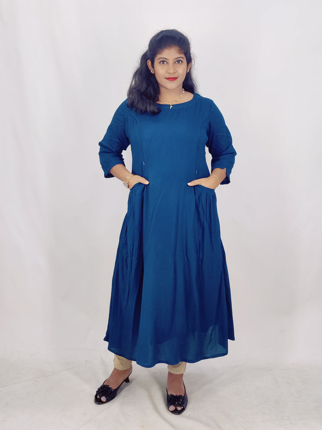 Wrinkle Rayon Feeding A-line Kurta