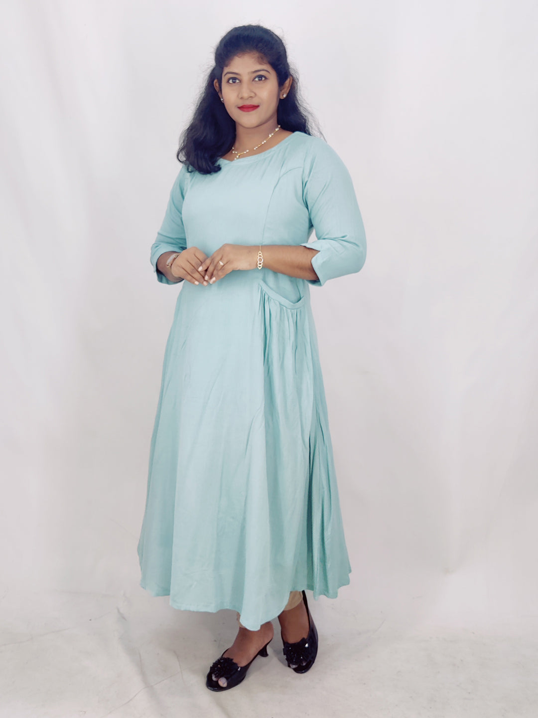 Wrinkle Rayon Feeding A-line Kurta