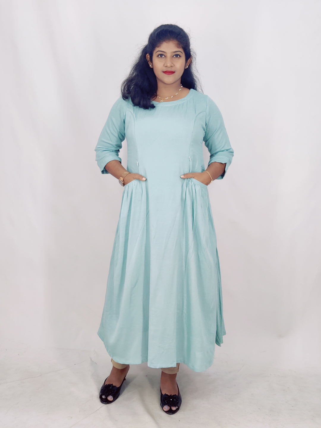 Wrinkle Rayon Feeding A-line Kurta