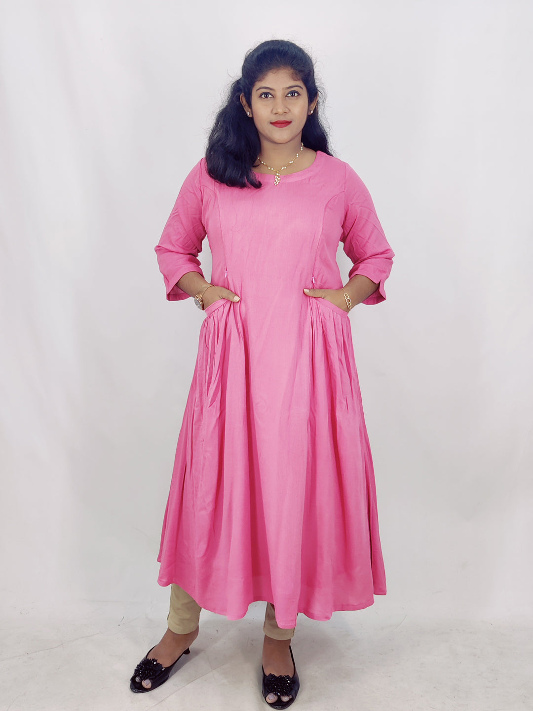 Wrinkle Rayon Feeding A-line Kurta