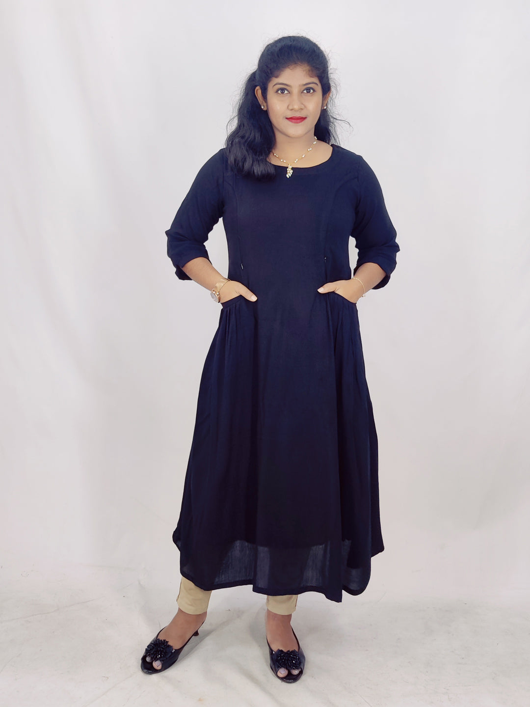 Wrinkle Rayon Feeding A-line Kurta