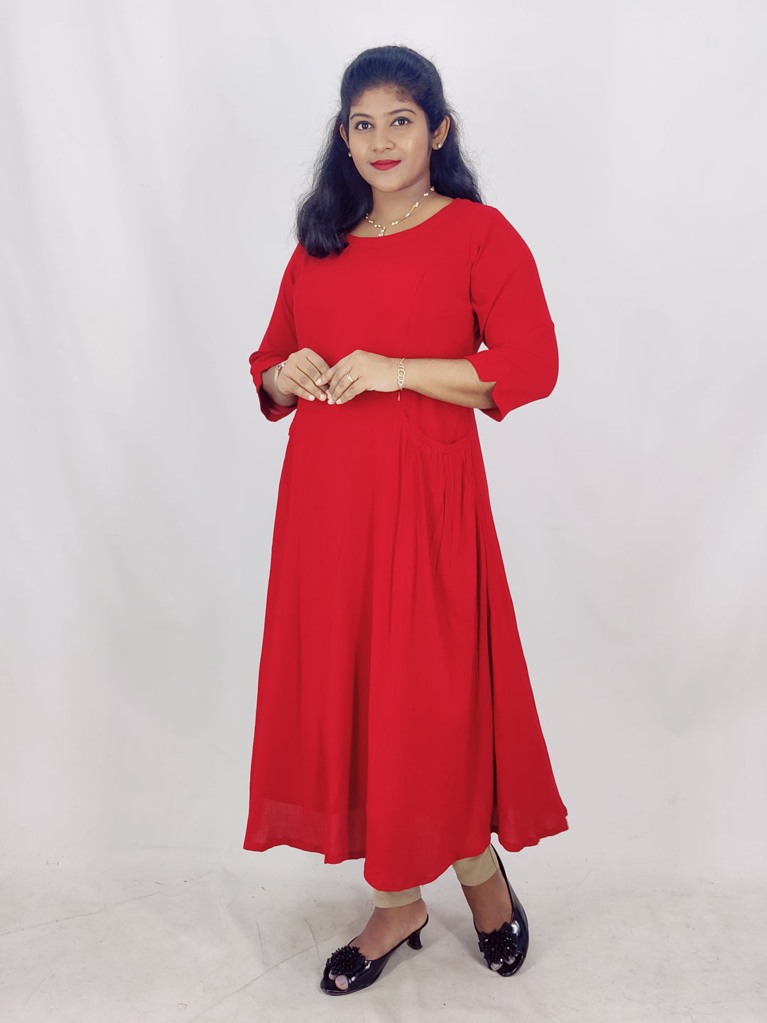 Wrinkle Rayon Feeding A-line Kurta