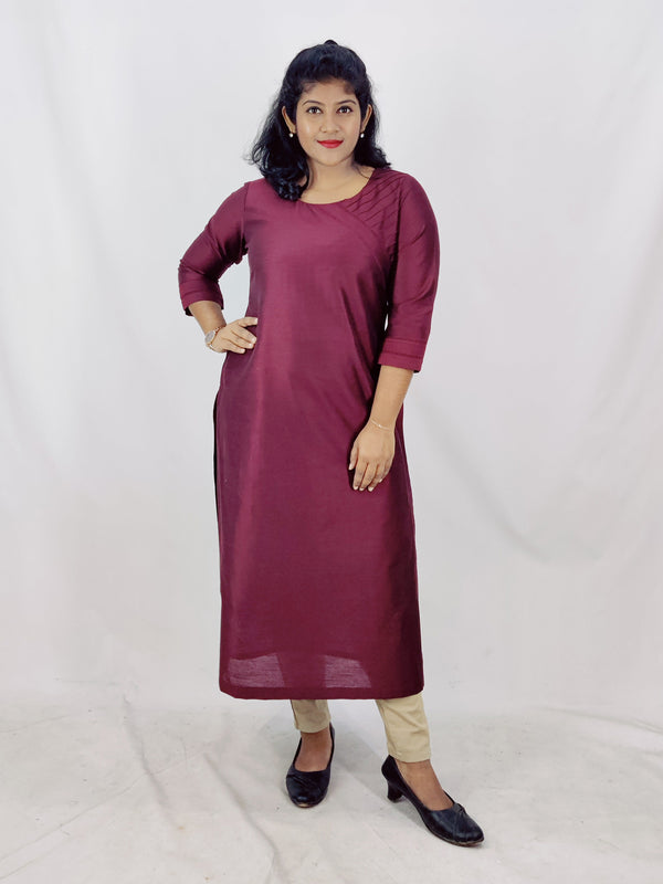 Cotton Silk Slitted Kurta