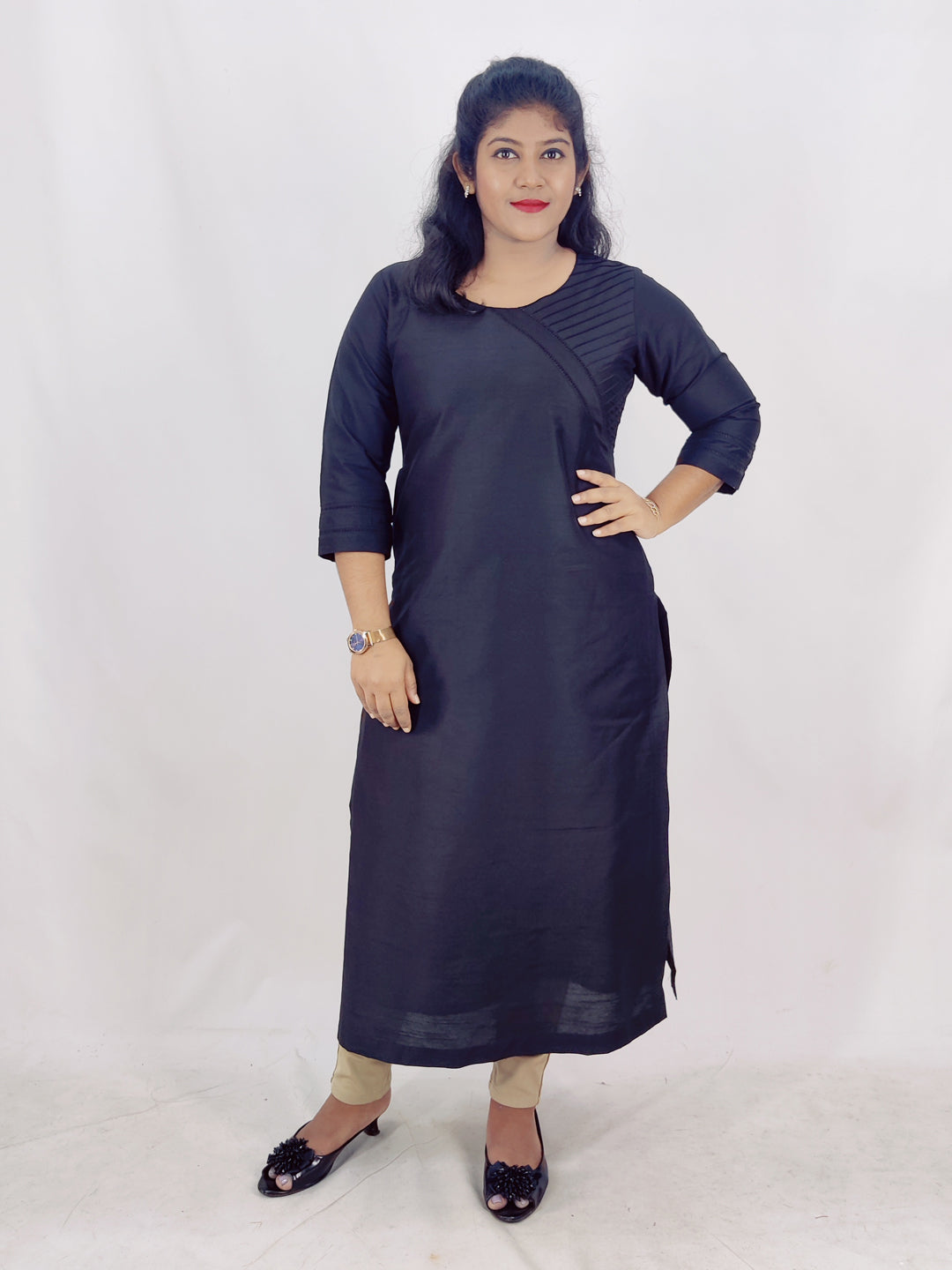 Cotton Silk Slitted Kurta