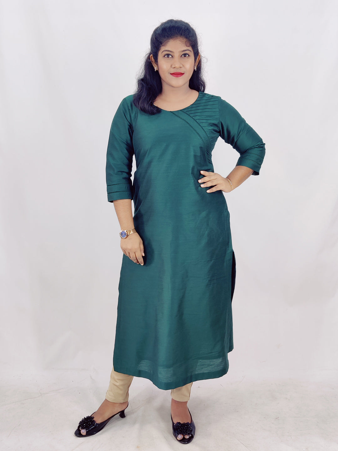 Cotton Silk Slitted Kurta