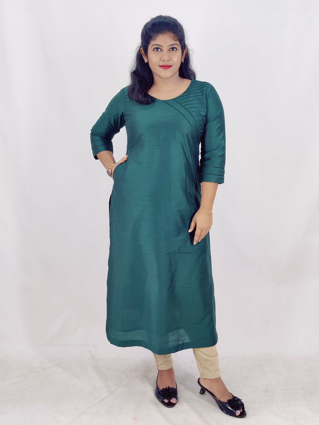 Cotton Silk Slitted Kurta