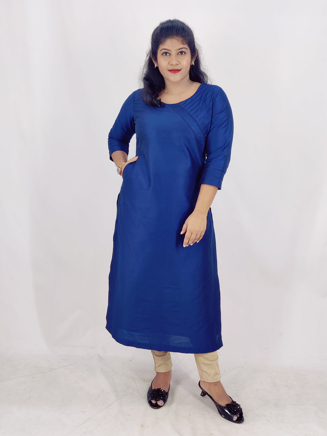 Cotton Silk Slitted Kurta