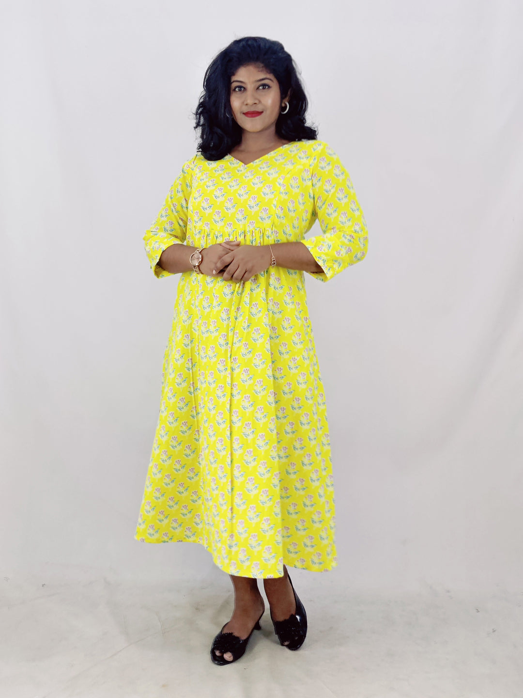 Cotton Printed Feeding A-line Kurta