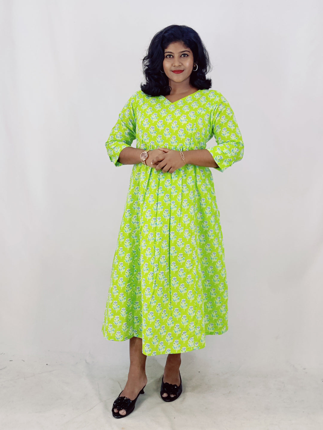 Cotton Printed Feeding A-line Kurta