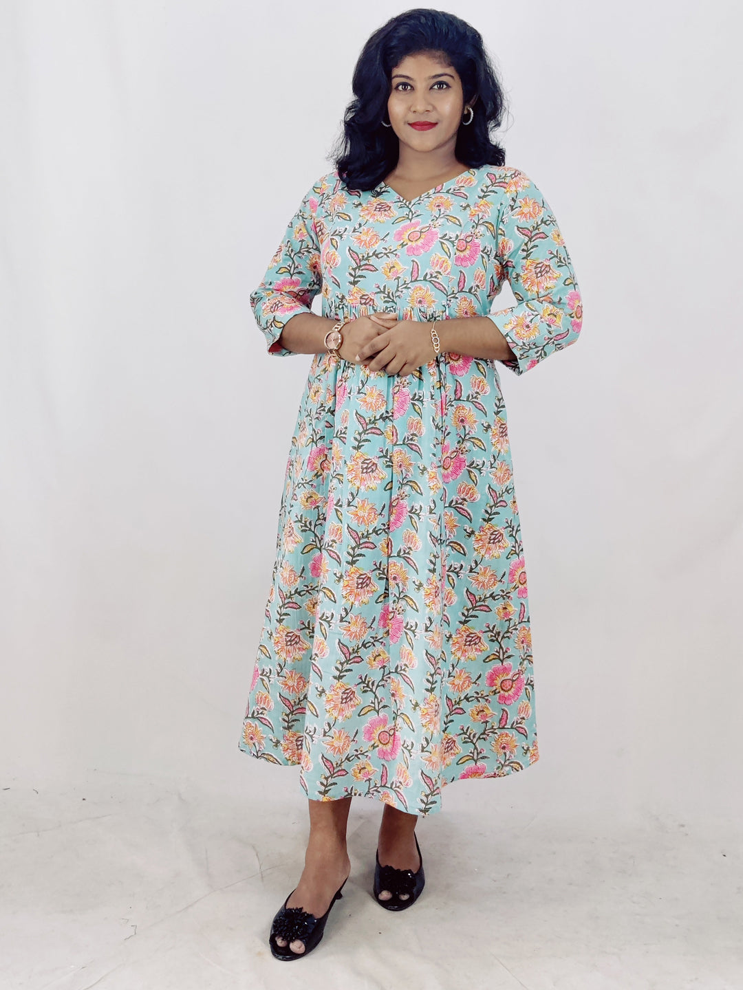 Cotton Printed Feeding A-line Kurta