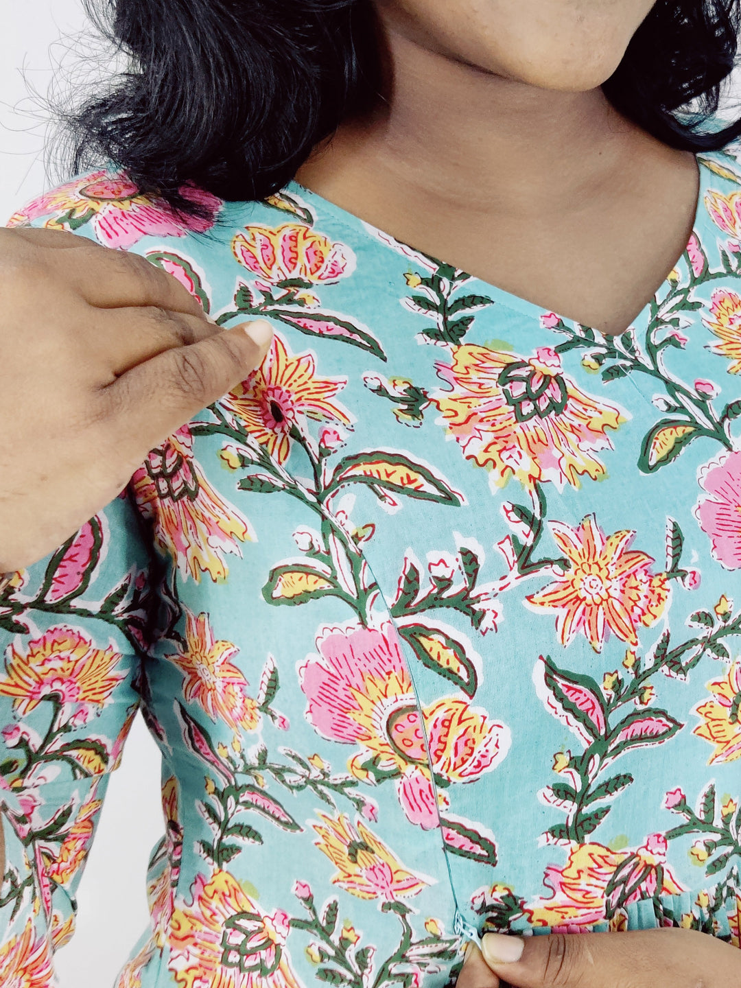 Cotton Printed Feeding A-line Kurta