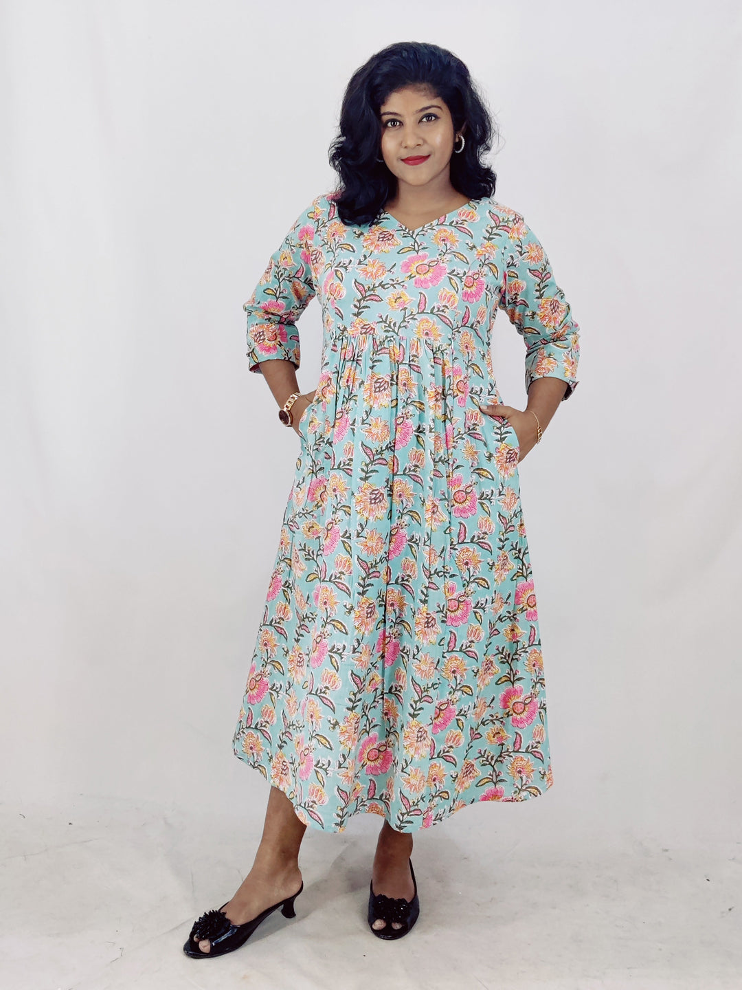 Cotton Printed Feeding A-line Kurta