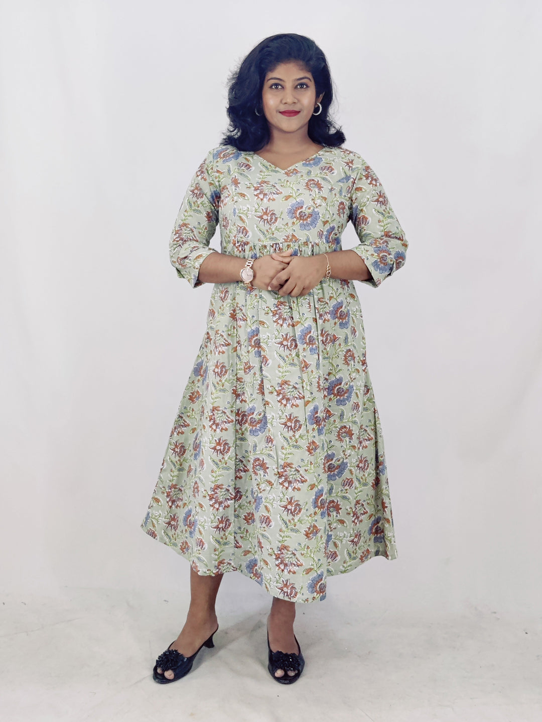 Cotton Printed Feeding A-line Kurta