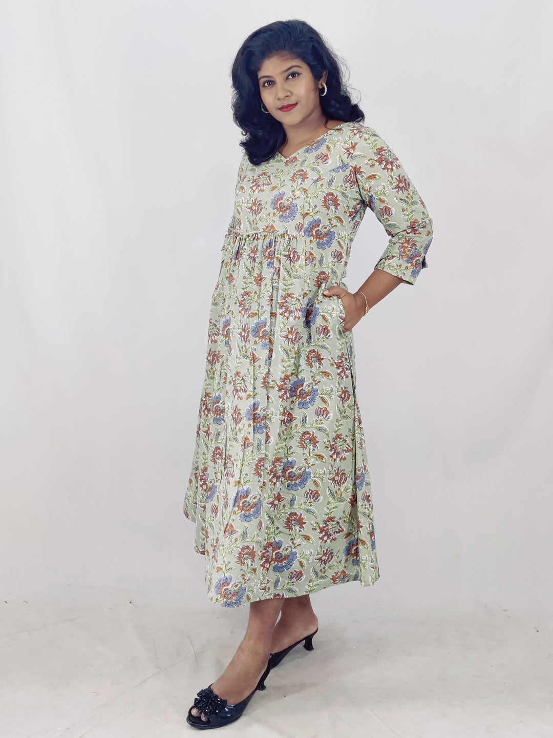 Cotton Printed Feeding A-line Kurta