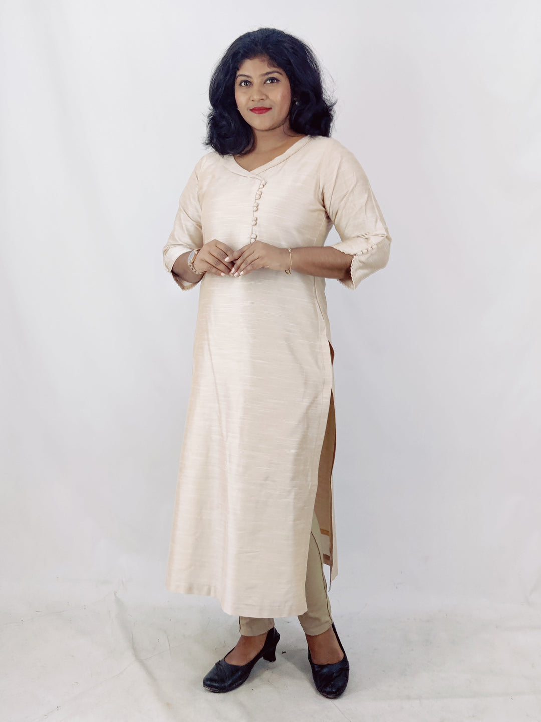 Cotton Silk Slitted Kurta