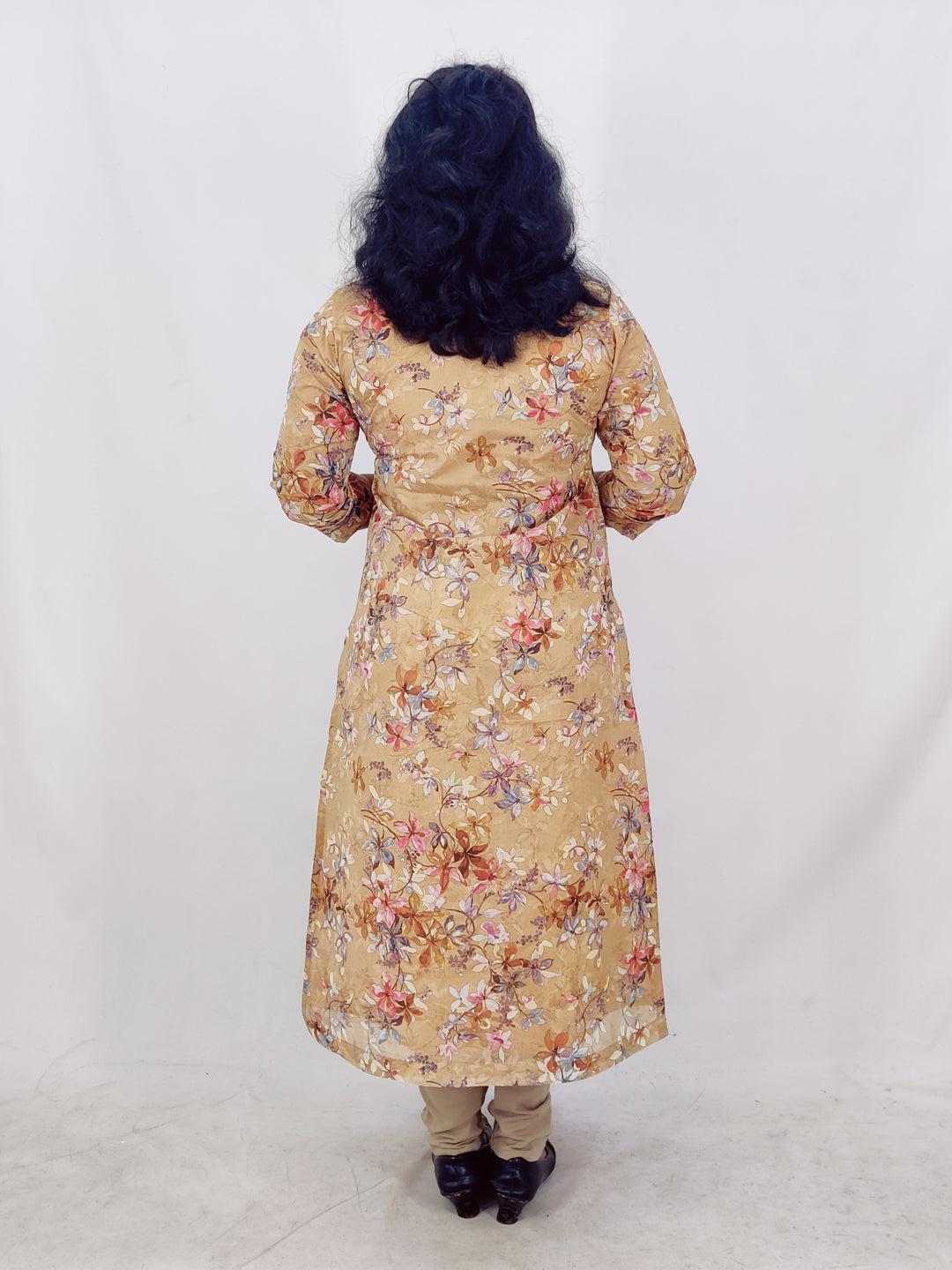 Cotton Organdi Floral Printed Straight Kurta