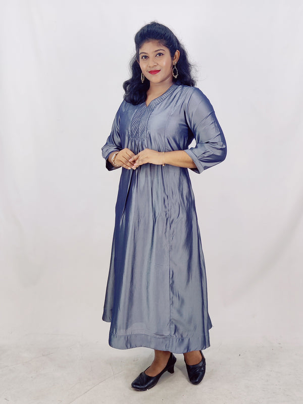 Poly Viscose Solid A-line Kurta