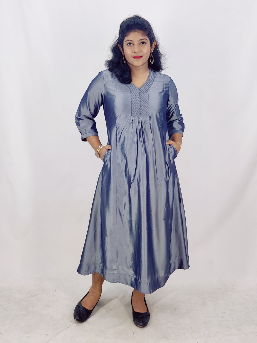 Poly Viscose Solid A-line Kurta