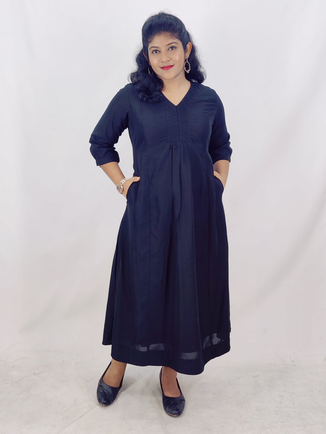 Poly Viscose Solid A-line Kurta
