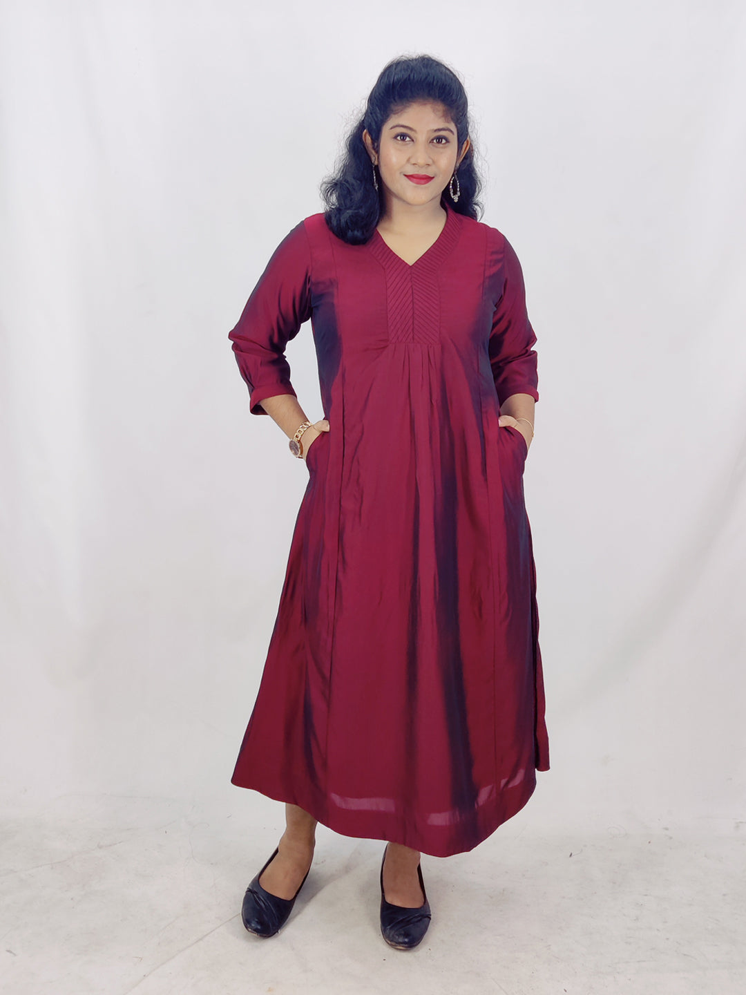 Poly Viscose Solid A-line Kurta