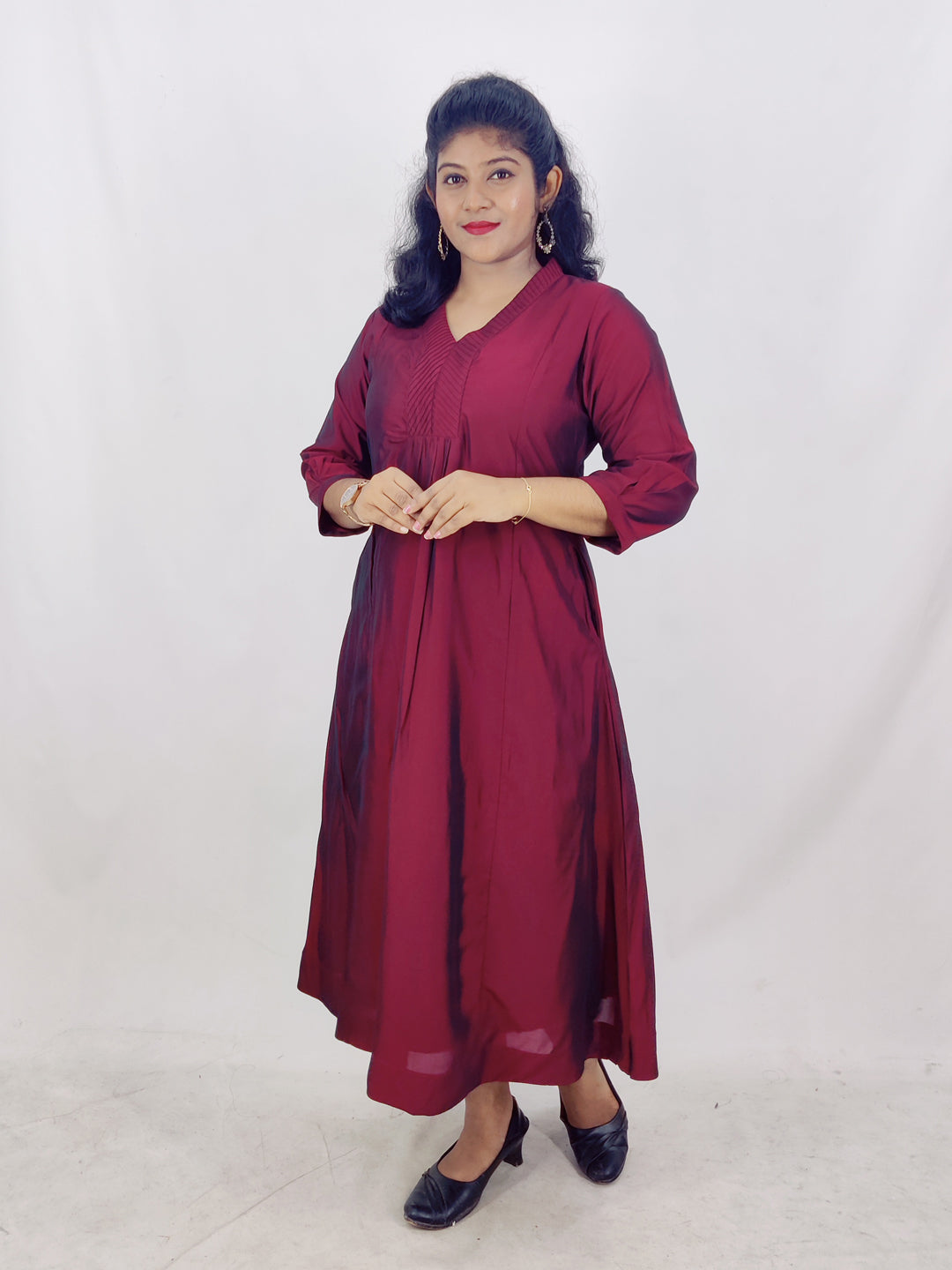 Poly Viscose Solid A-line Kurta