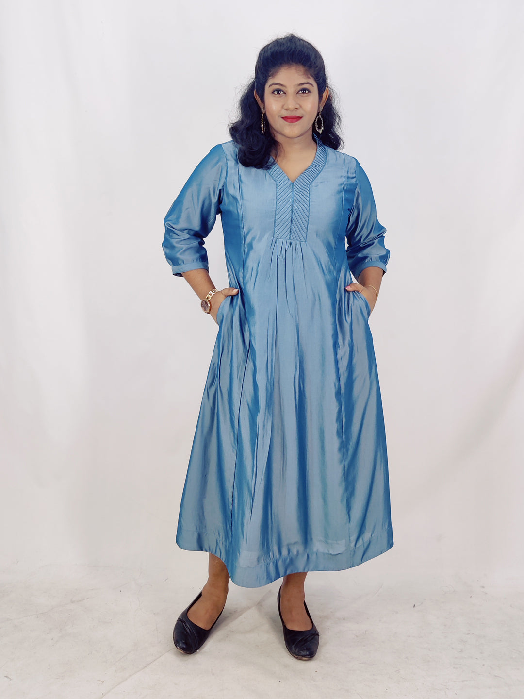 Poly Viscose Solid A-line Kurta