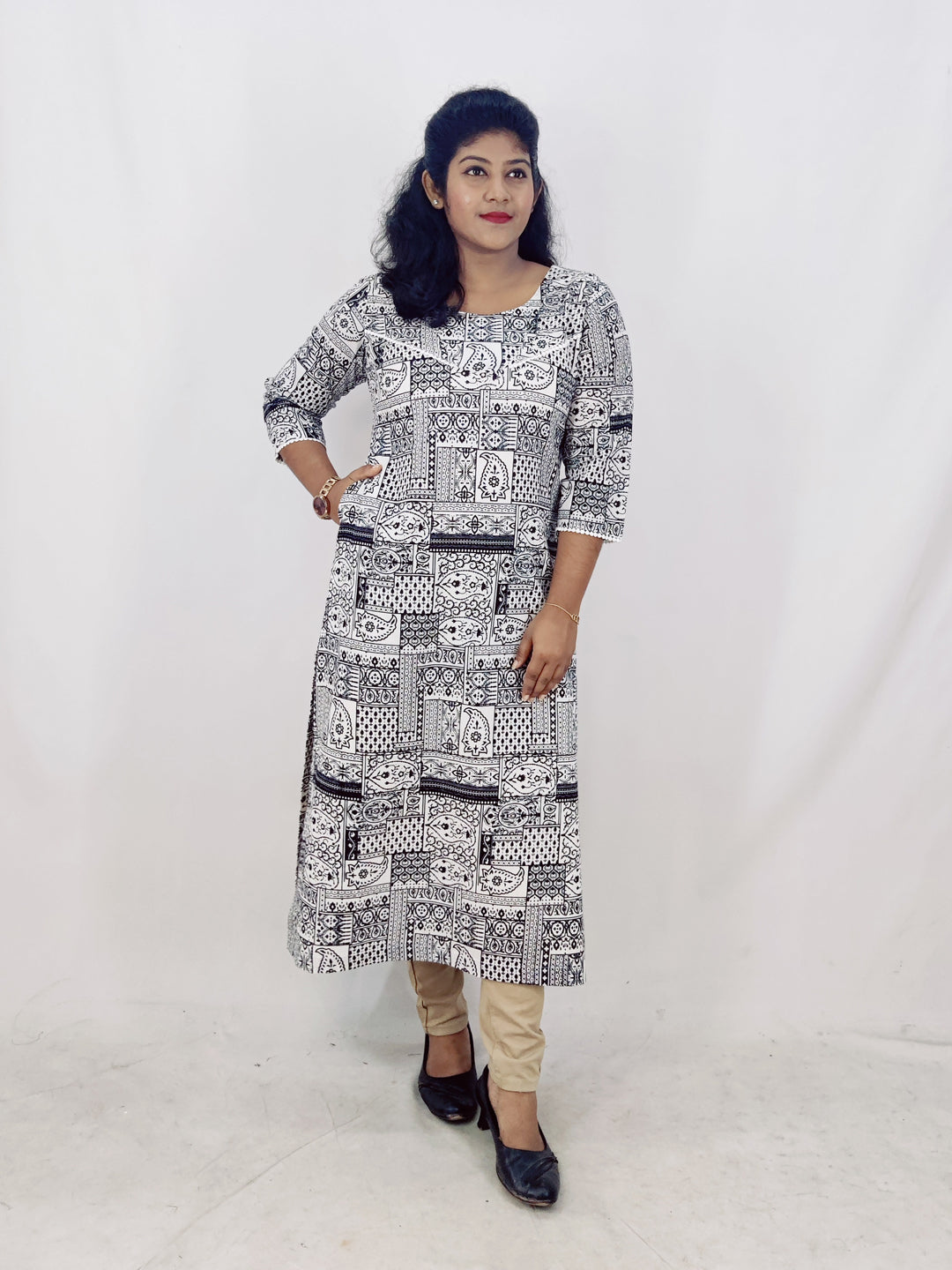 Cotton Printed Straight Kurta