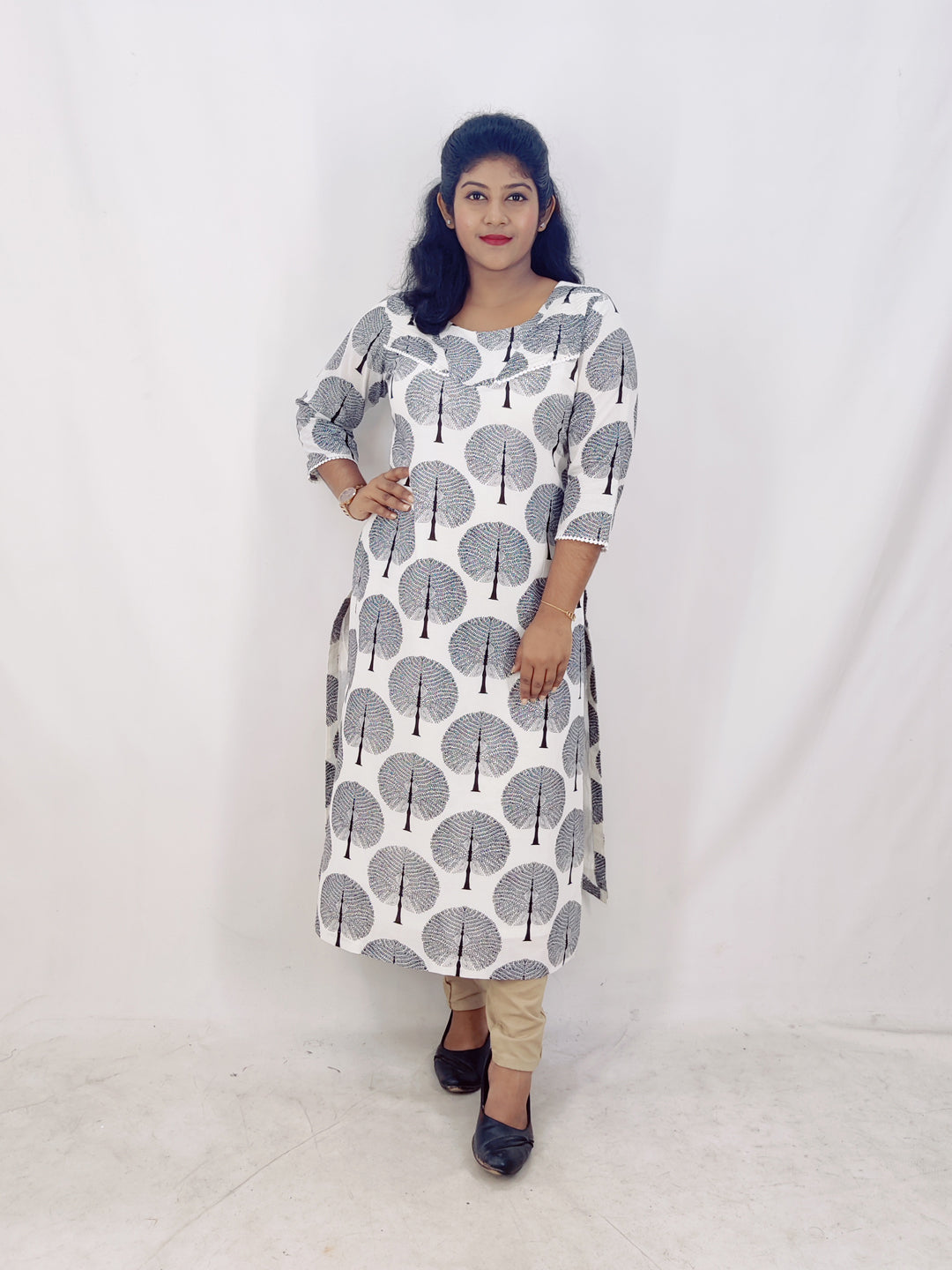 Cotton Printed Straight Kurta