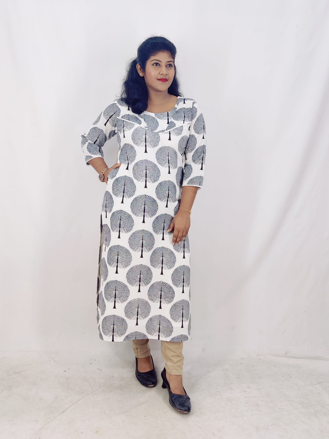 Cotton Printed Straight Kurta