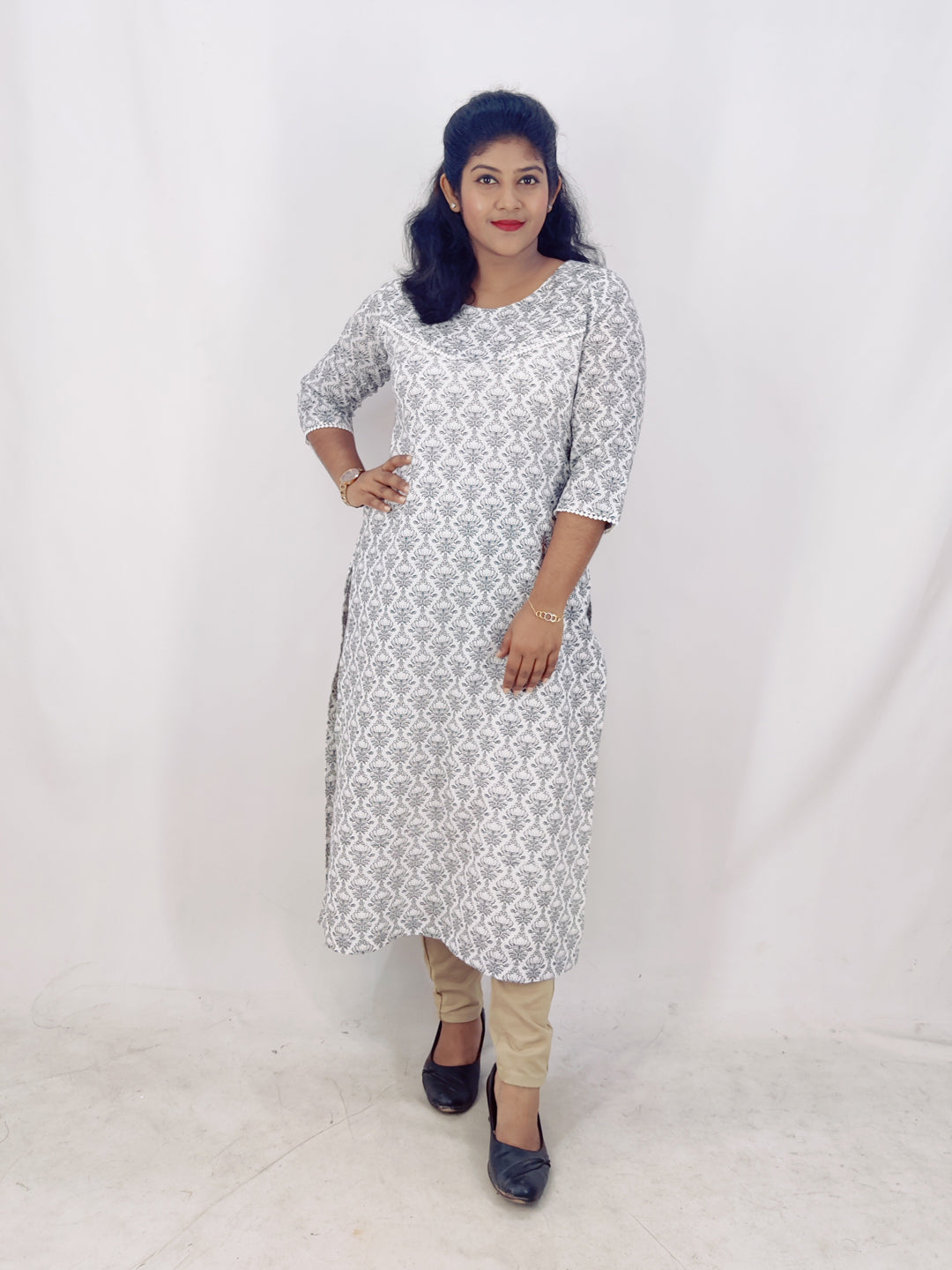 Cotton Printed Straight Kurta