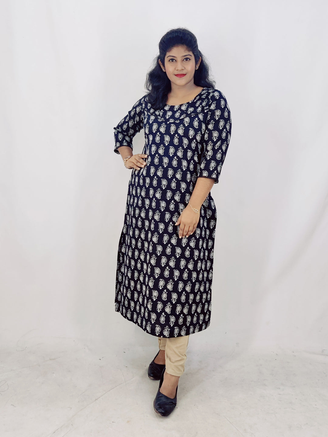 Cotton Printed Straight Kurta