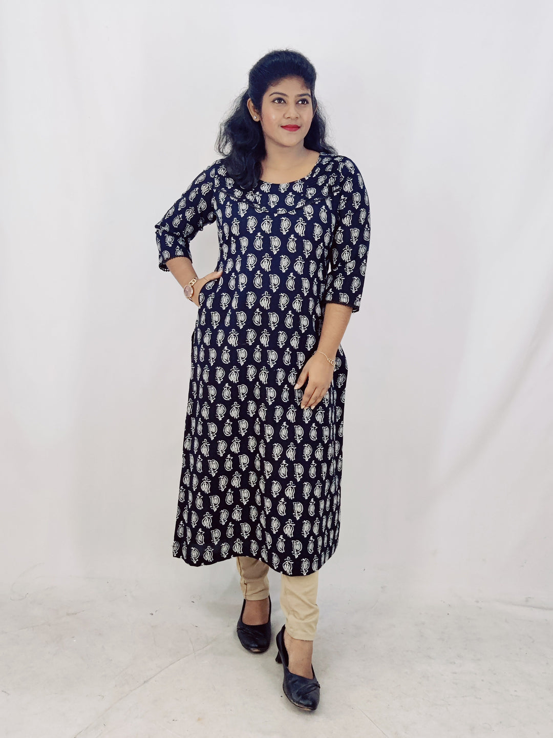 Cotton Printed Straight Kurta