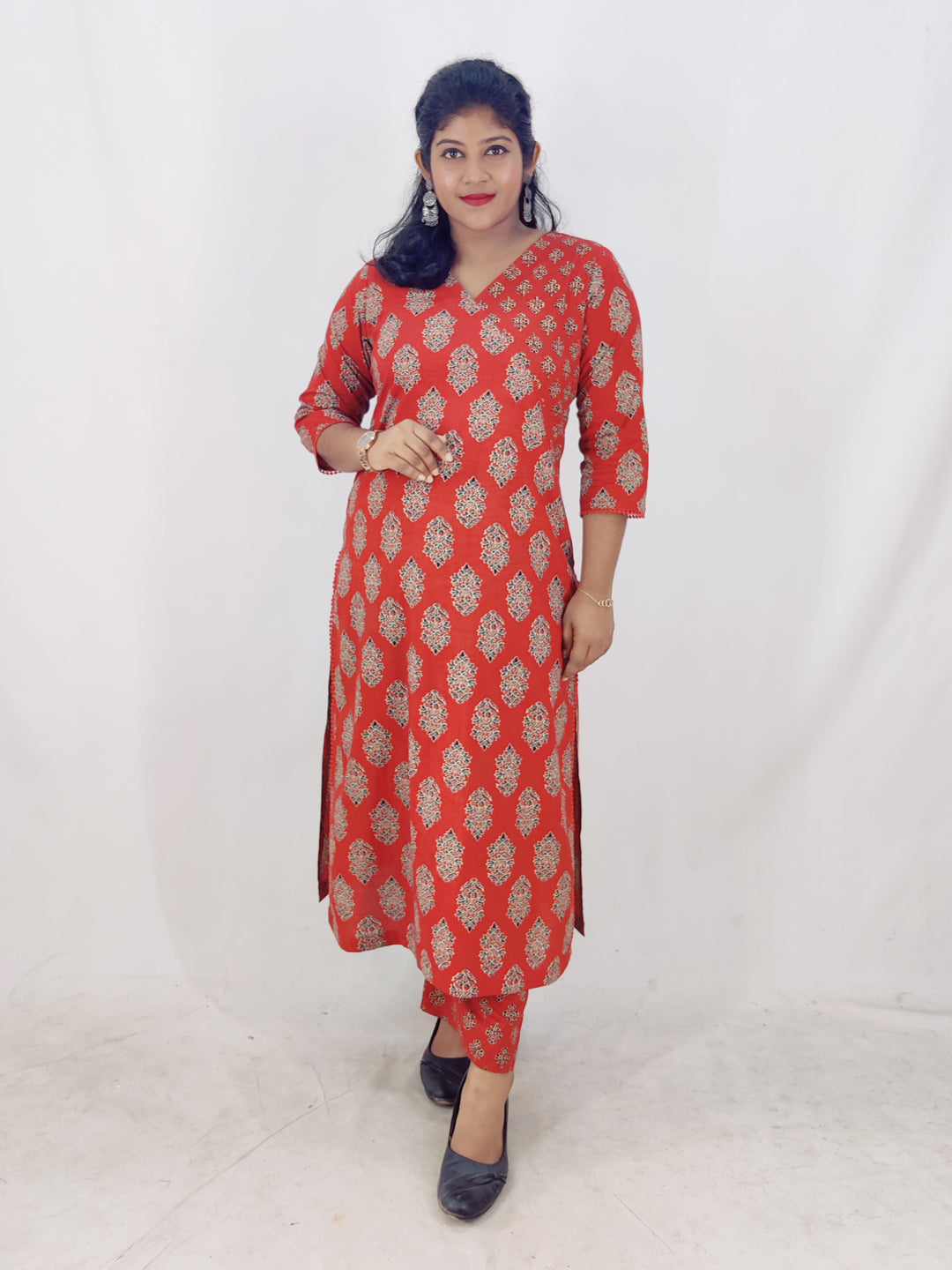 Cotton  Printed Straight Kurta set