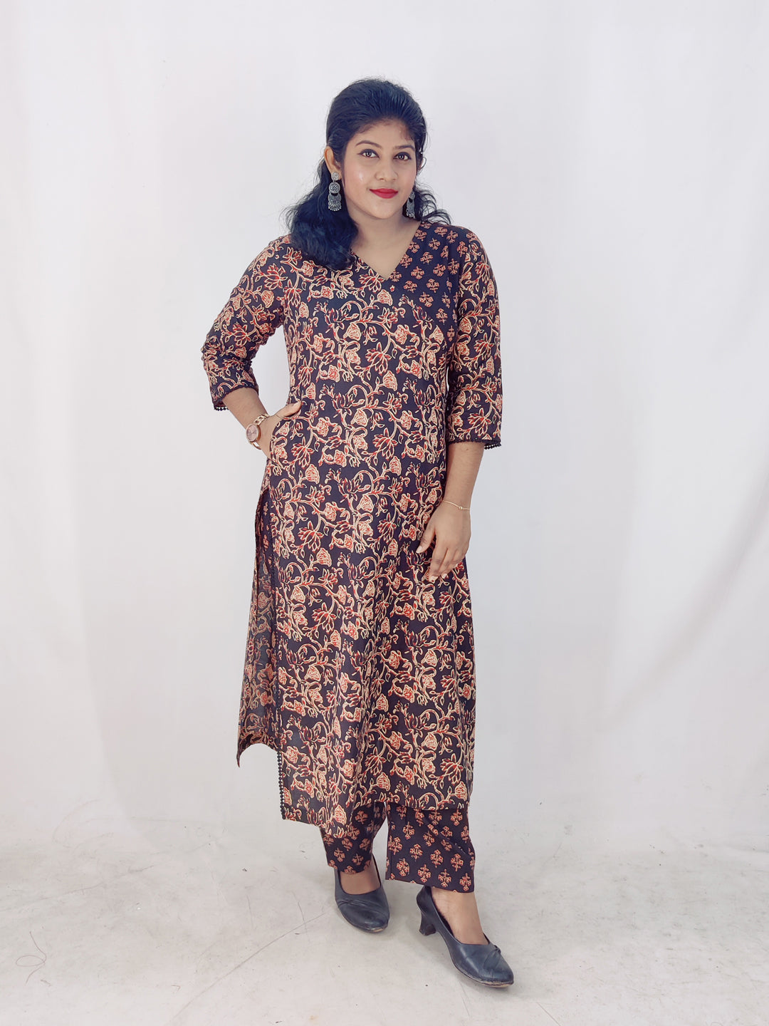 Cotton  Printed Straight Kurta set