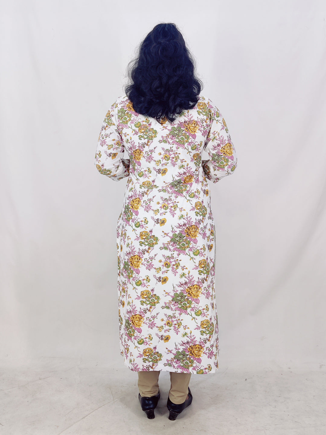 Chanderi Foil Printed Straight Kurta