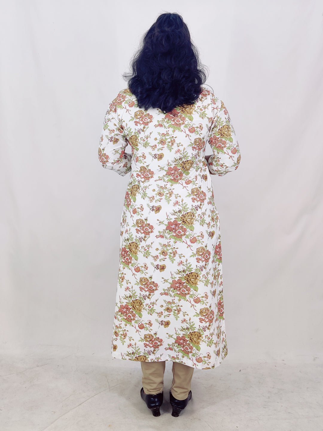 Chanderi Foil Printed Straight Kurta