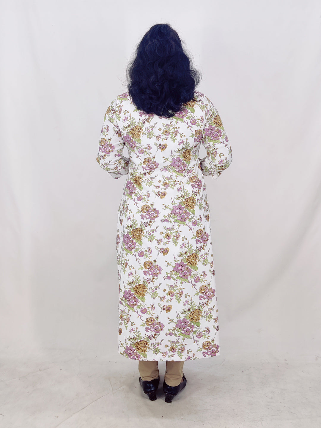 Chanderi Foil Printed Straight Kurta