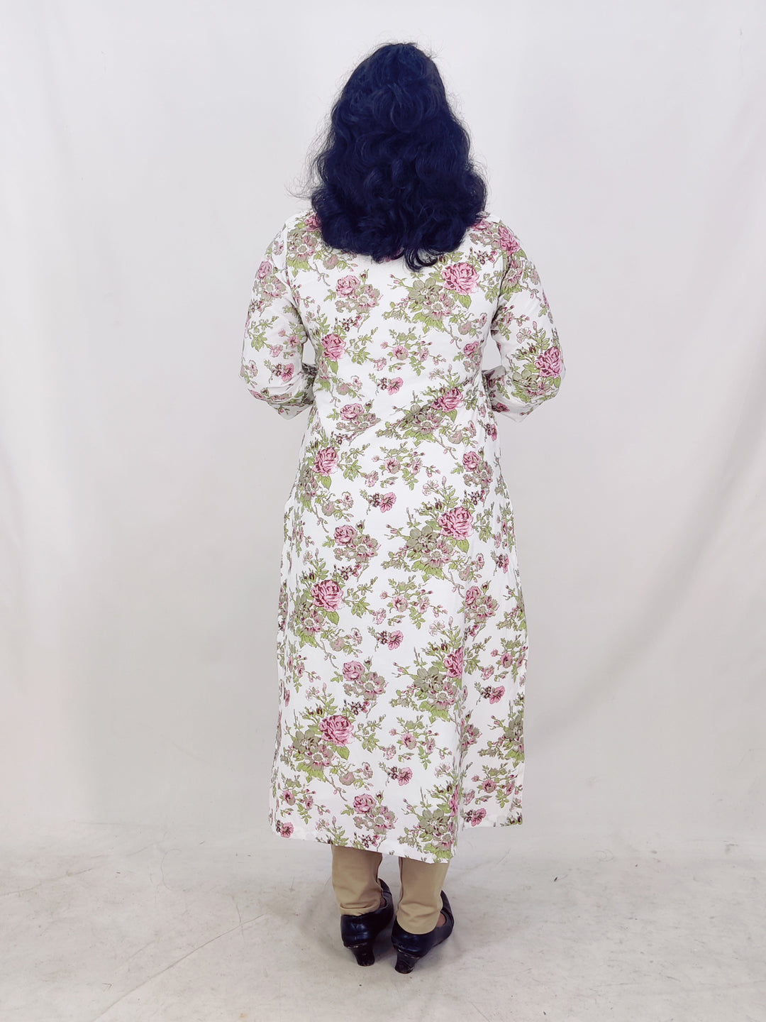 Chanderi Foil Printed Straight Kurta