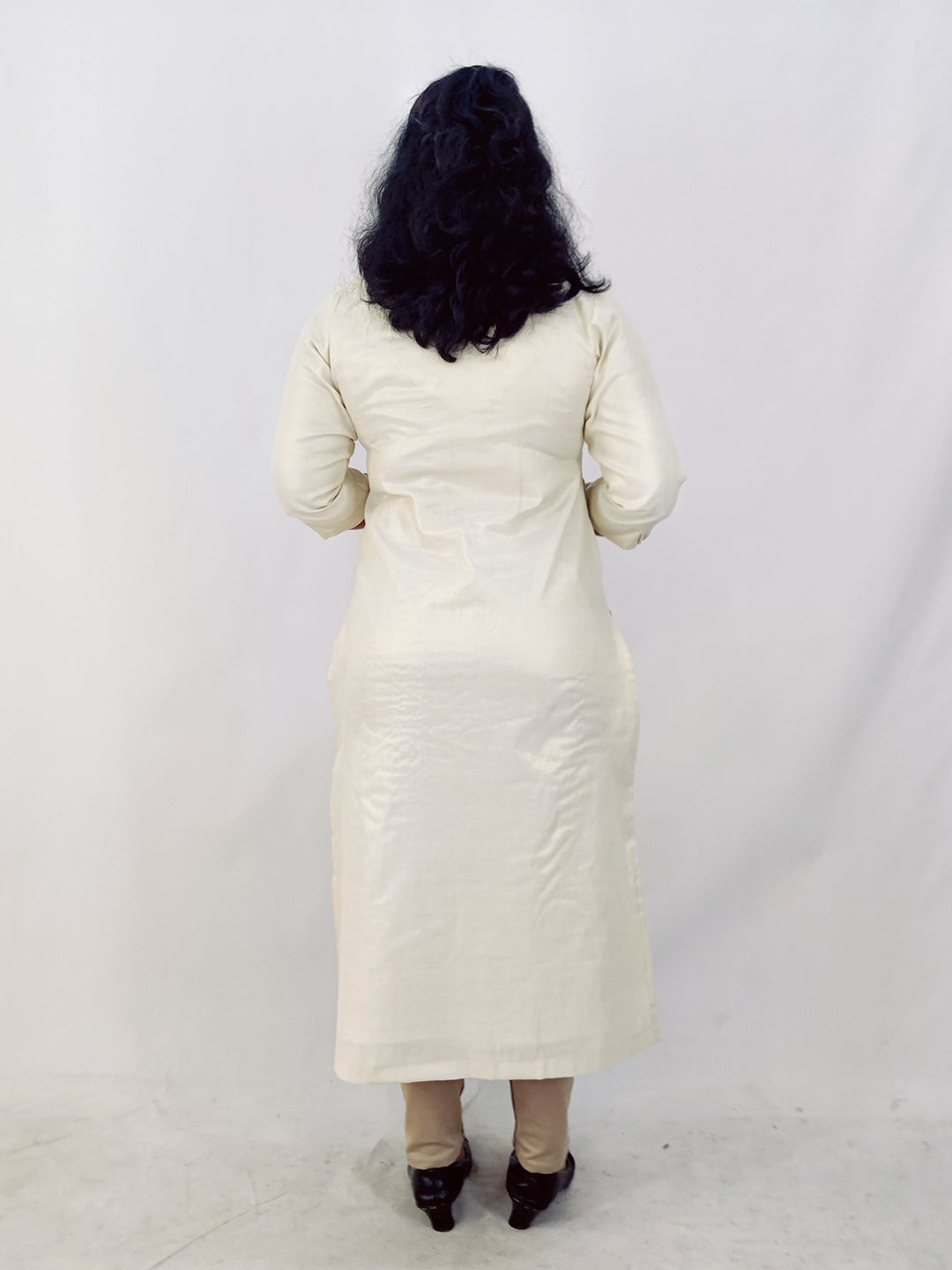 Tissue Solid Slitted Kurta