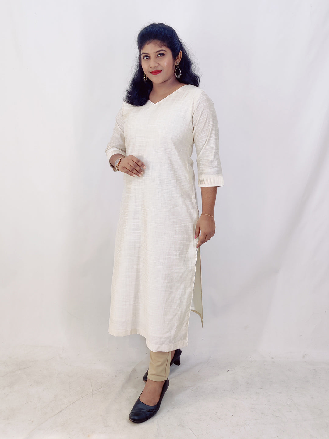Cotton Silk Solid Slitted kurta