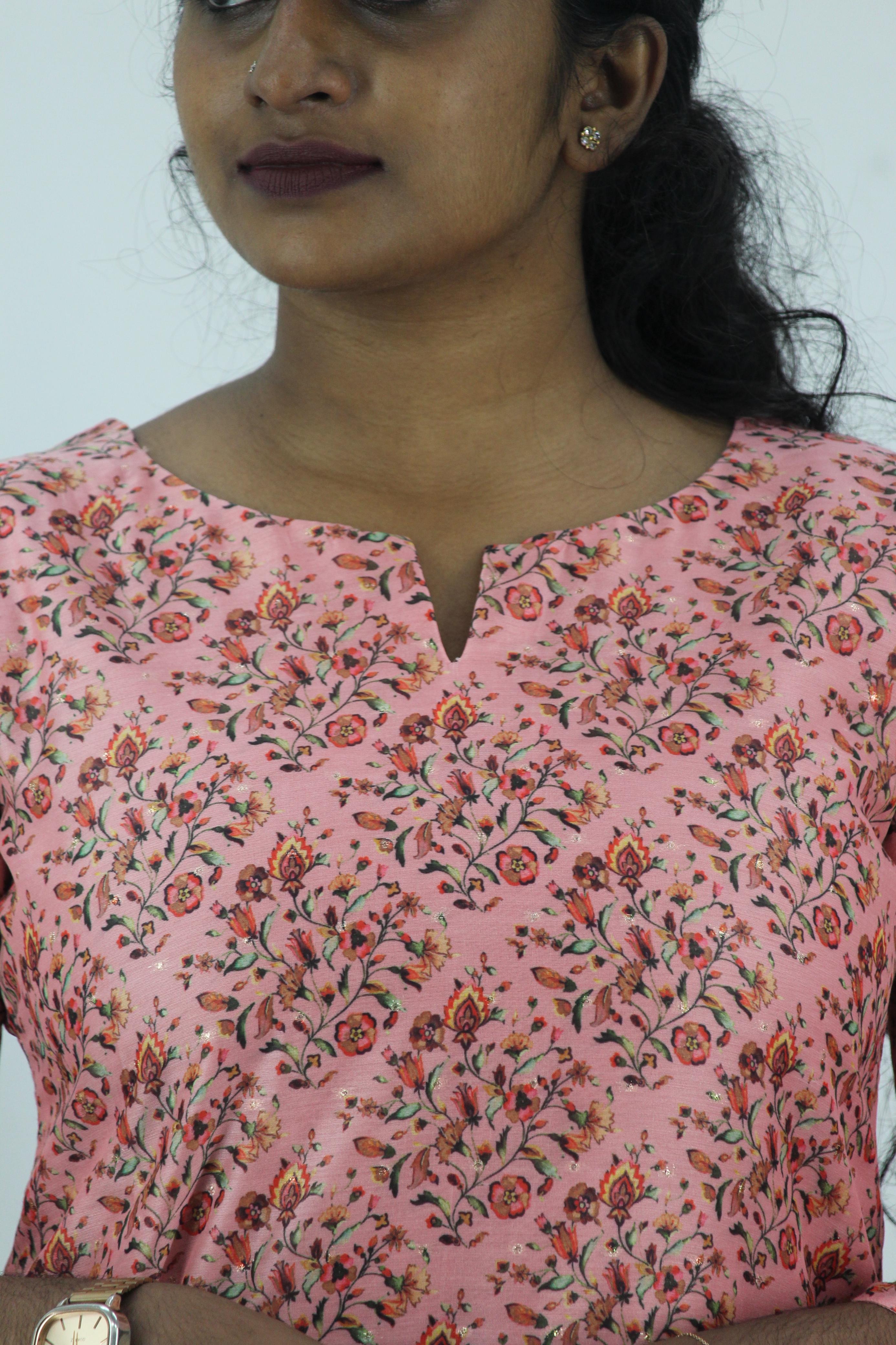 Chanderi Digital Printed Straight Kurta