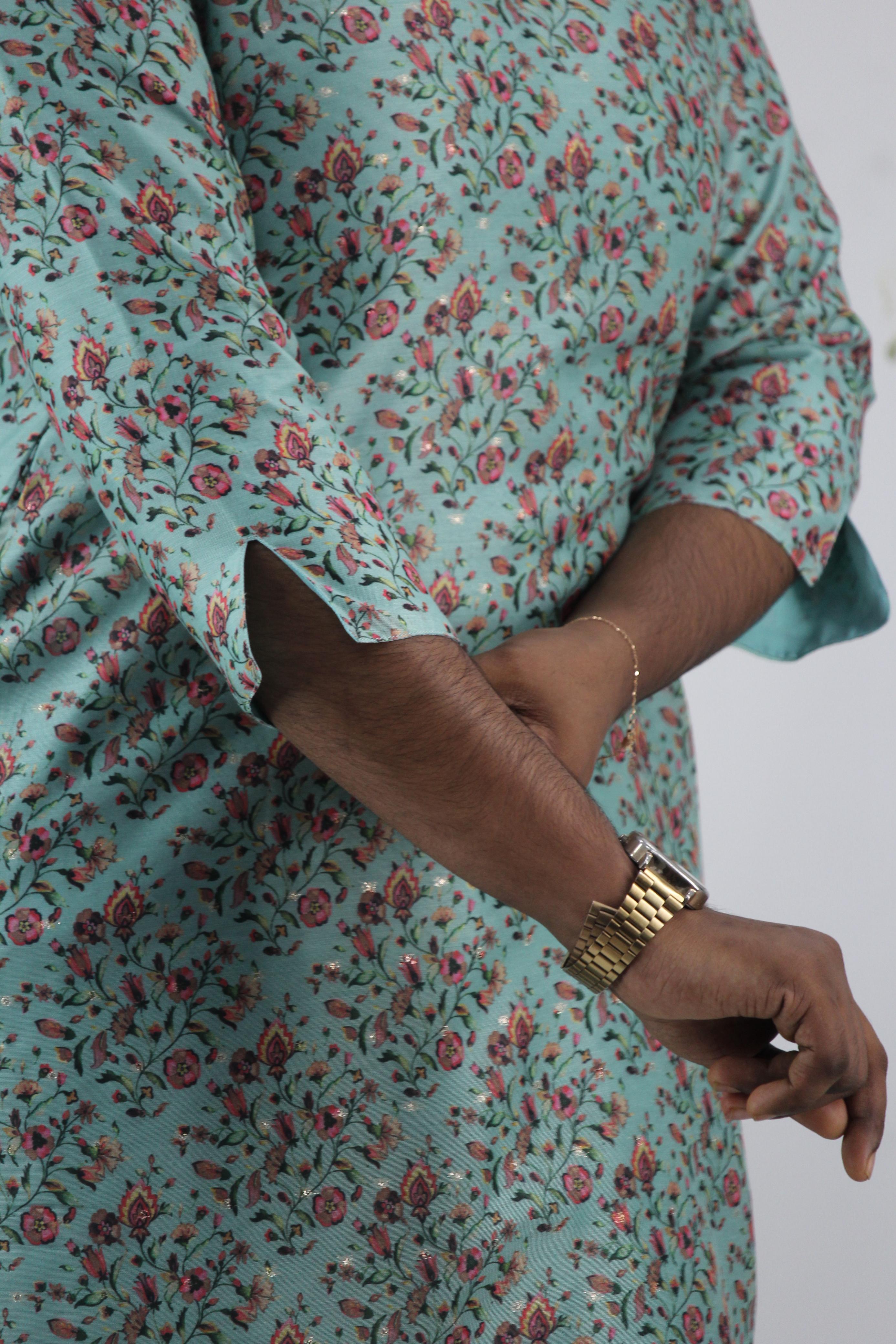 Chanderi Digital Printed Straight Kurta