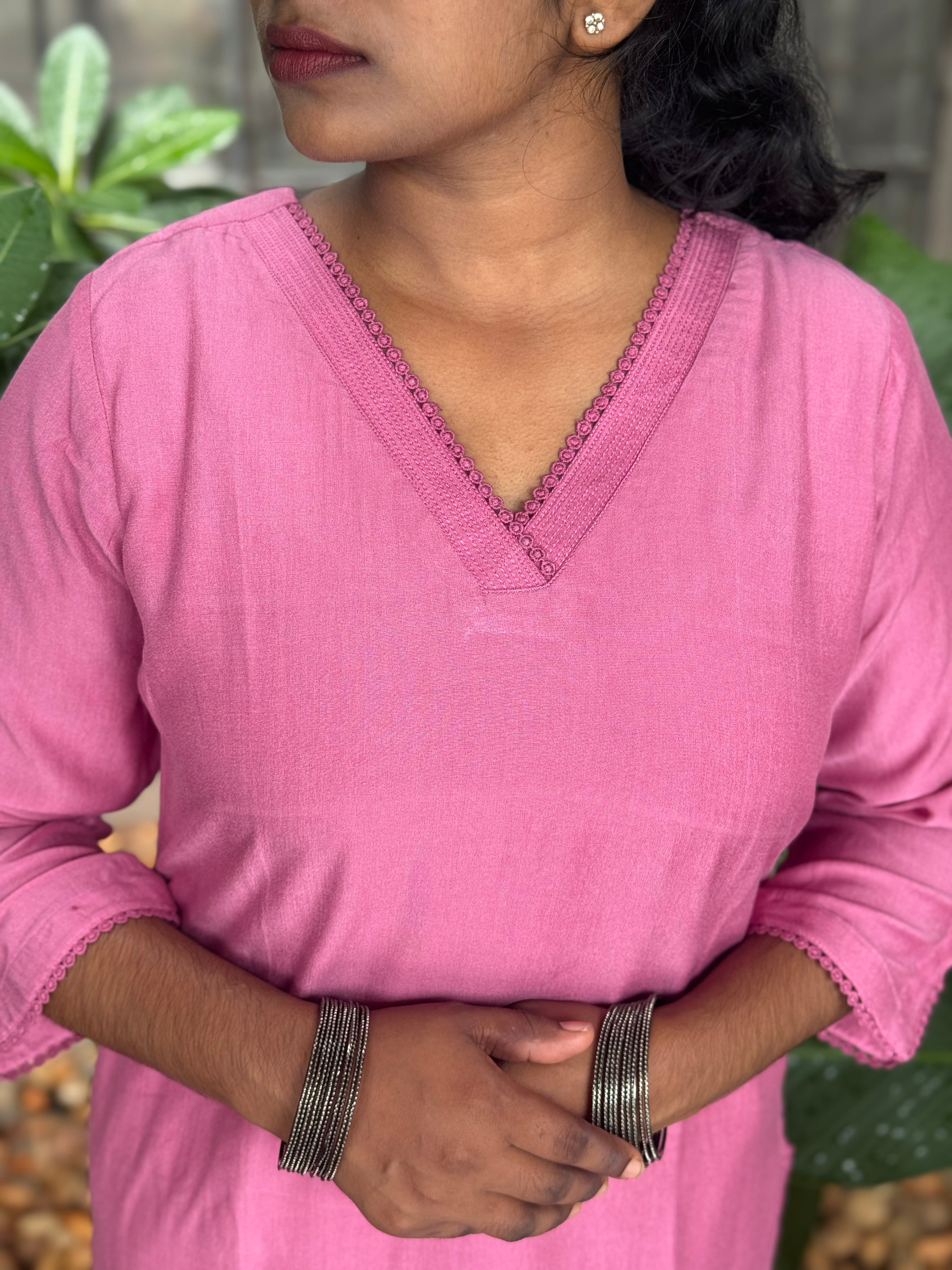 Poly Viscose Solid Straight Kurta