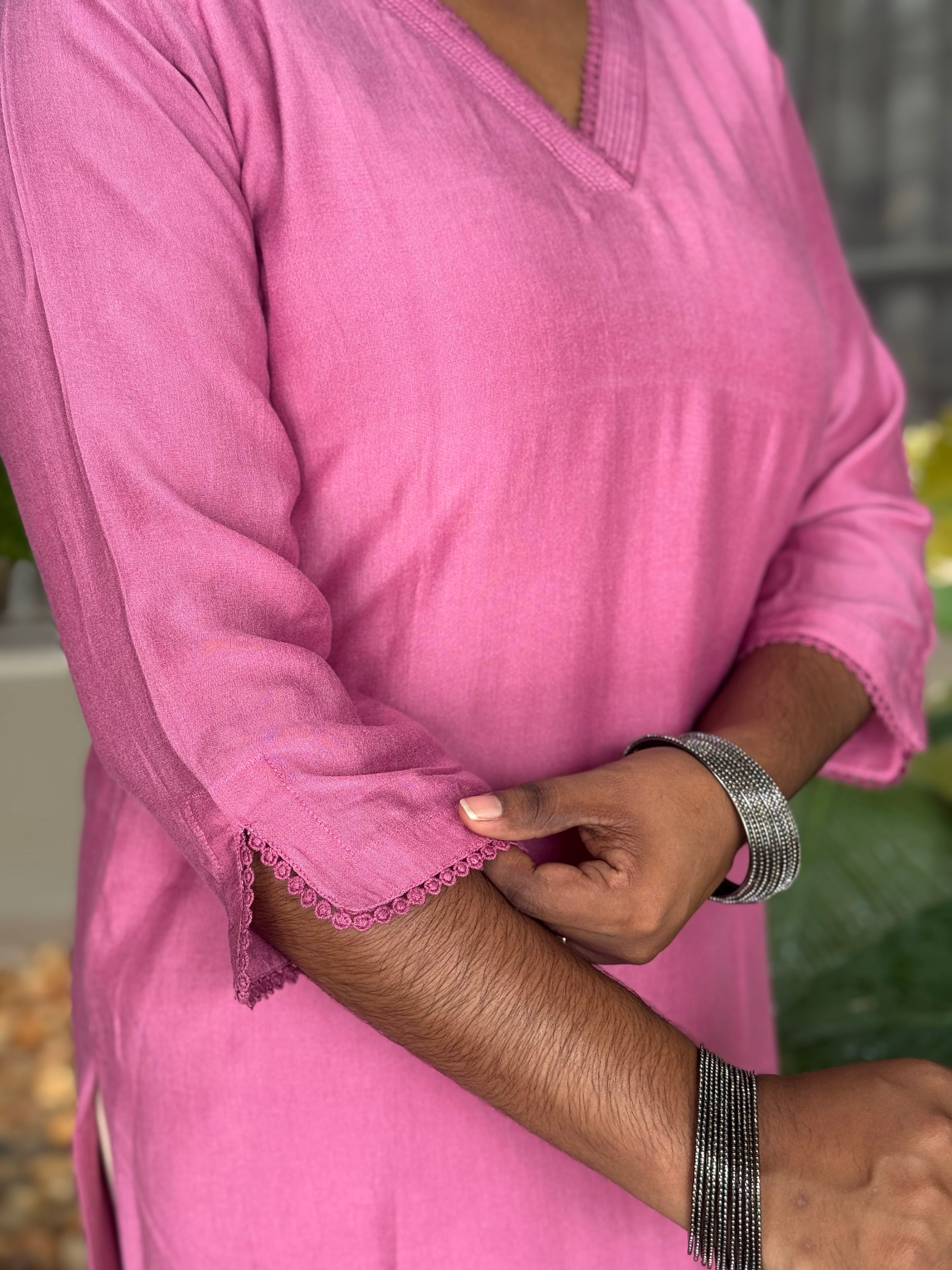 Poly Viscose Solid Straight Kurta