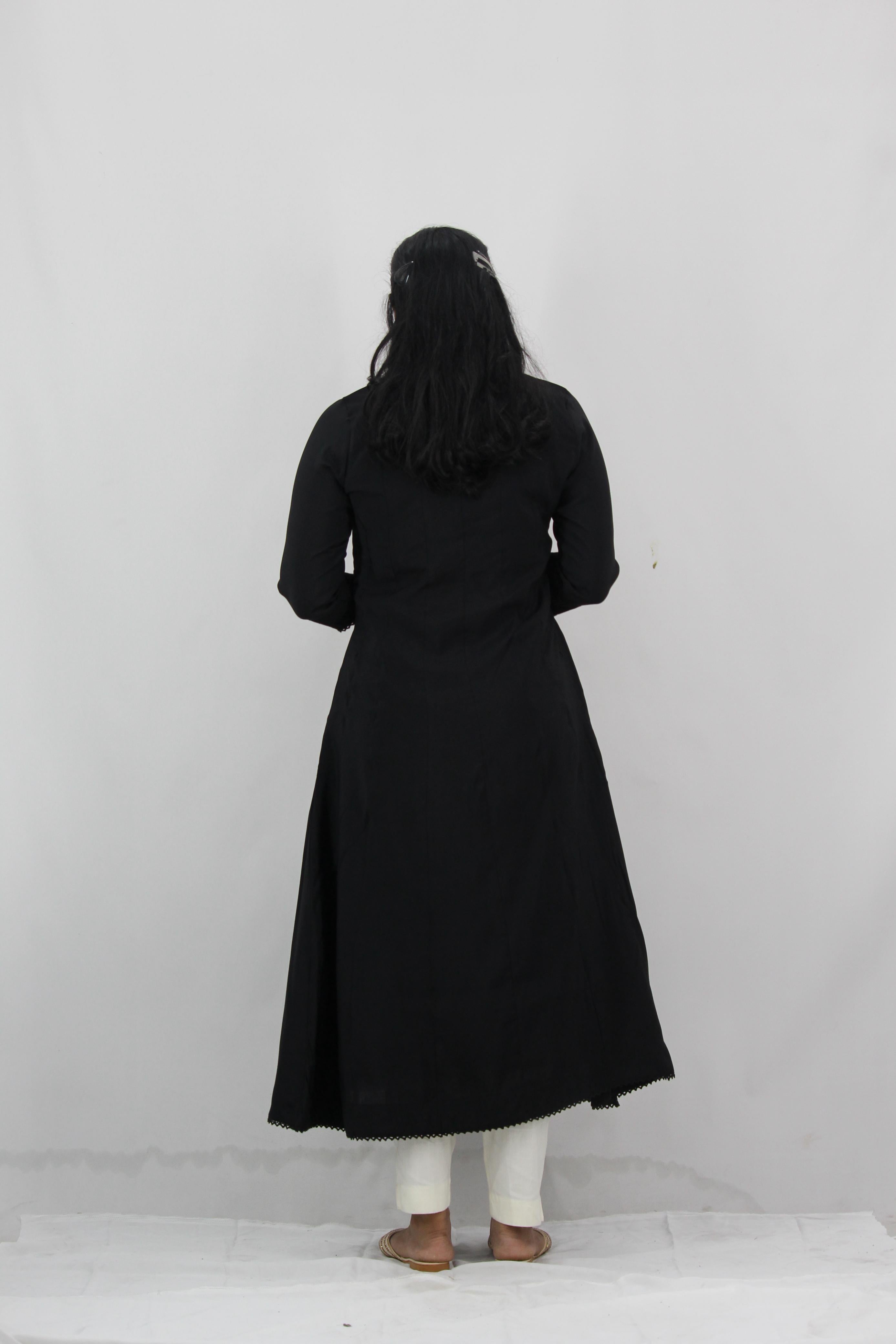 Chanderi Anarkali Solid Kurta