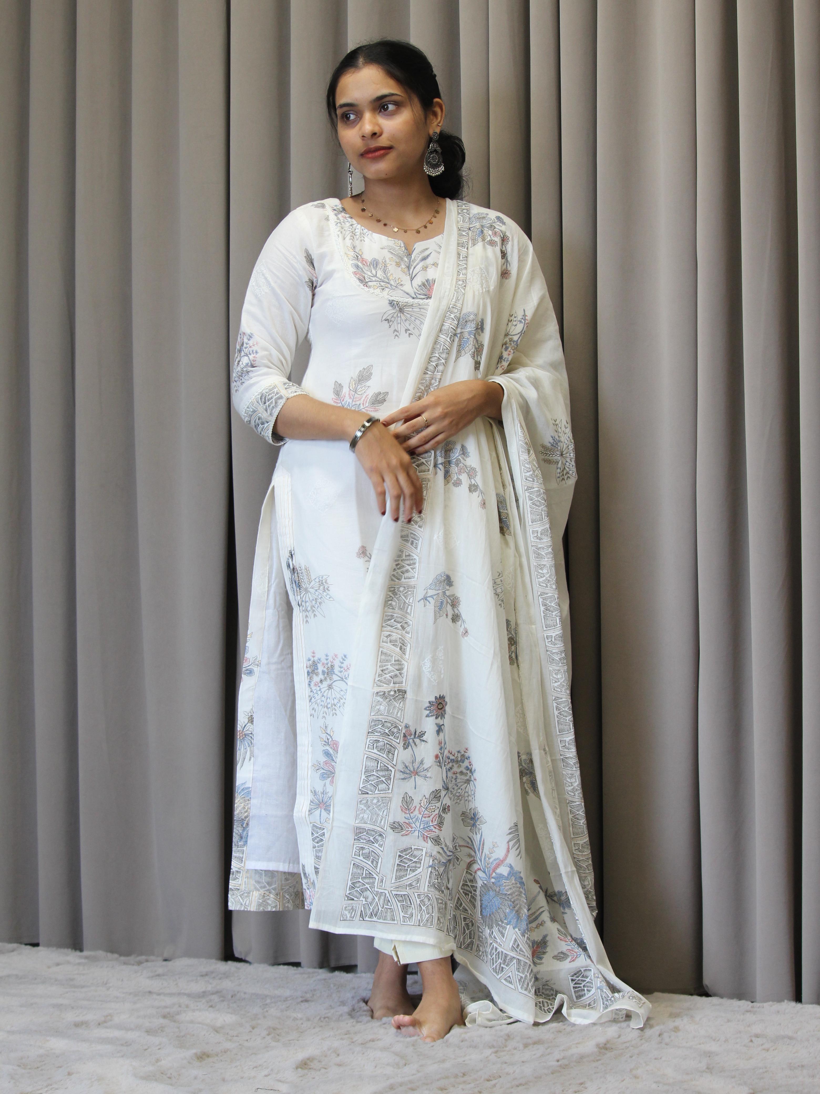 Mul Cotton Printed Straight Kurta