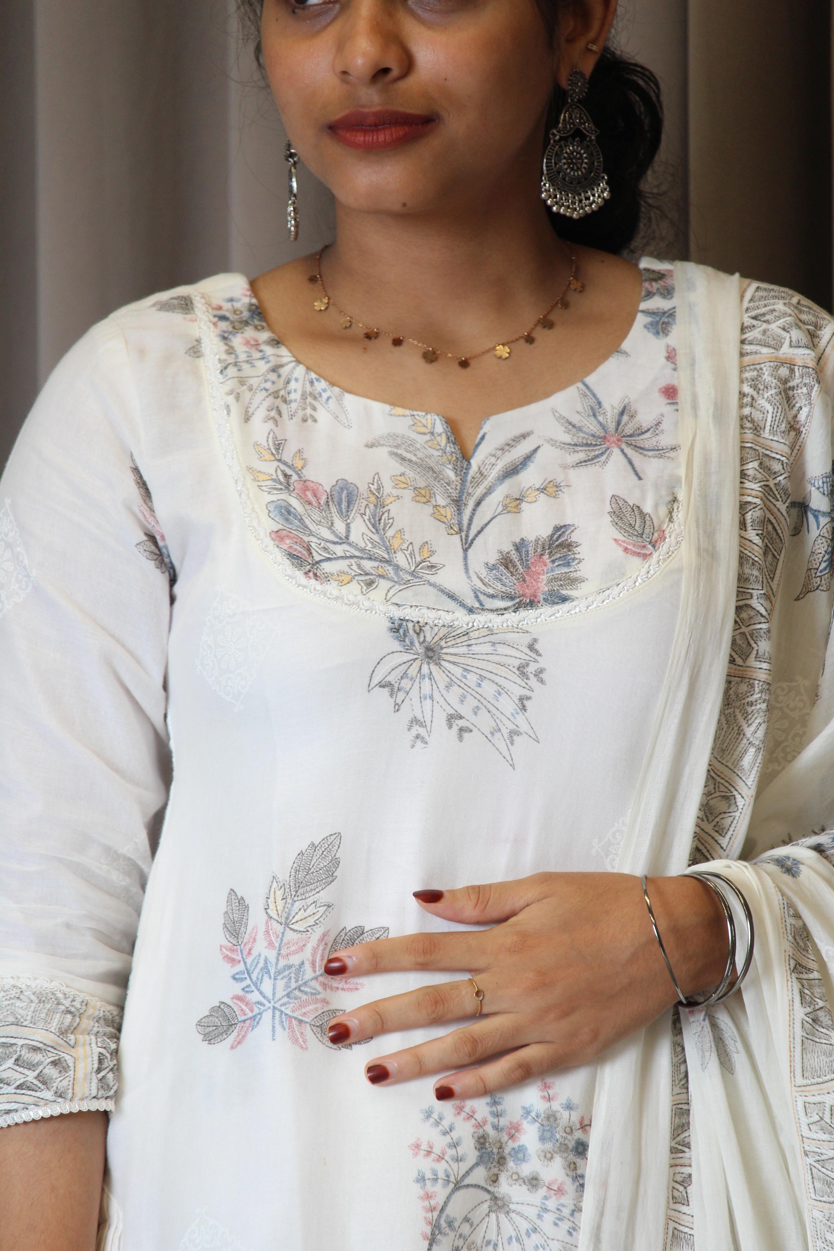 Mul Cotton Printed Straight Kurta